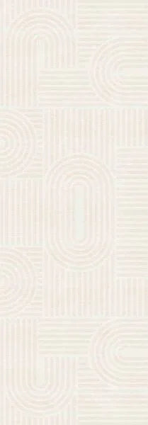 Waschbarer Teppich mit geometrischem Muster in Creme, ideal für moderne Wohnräume