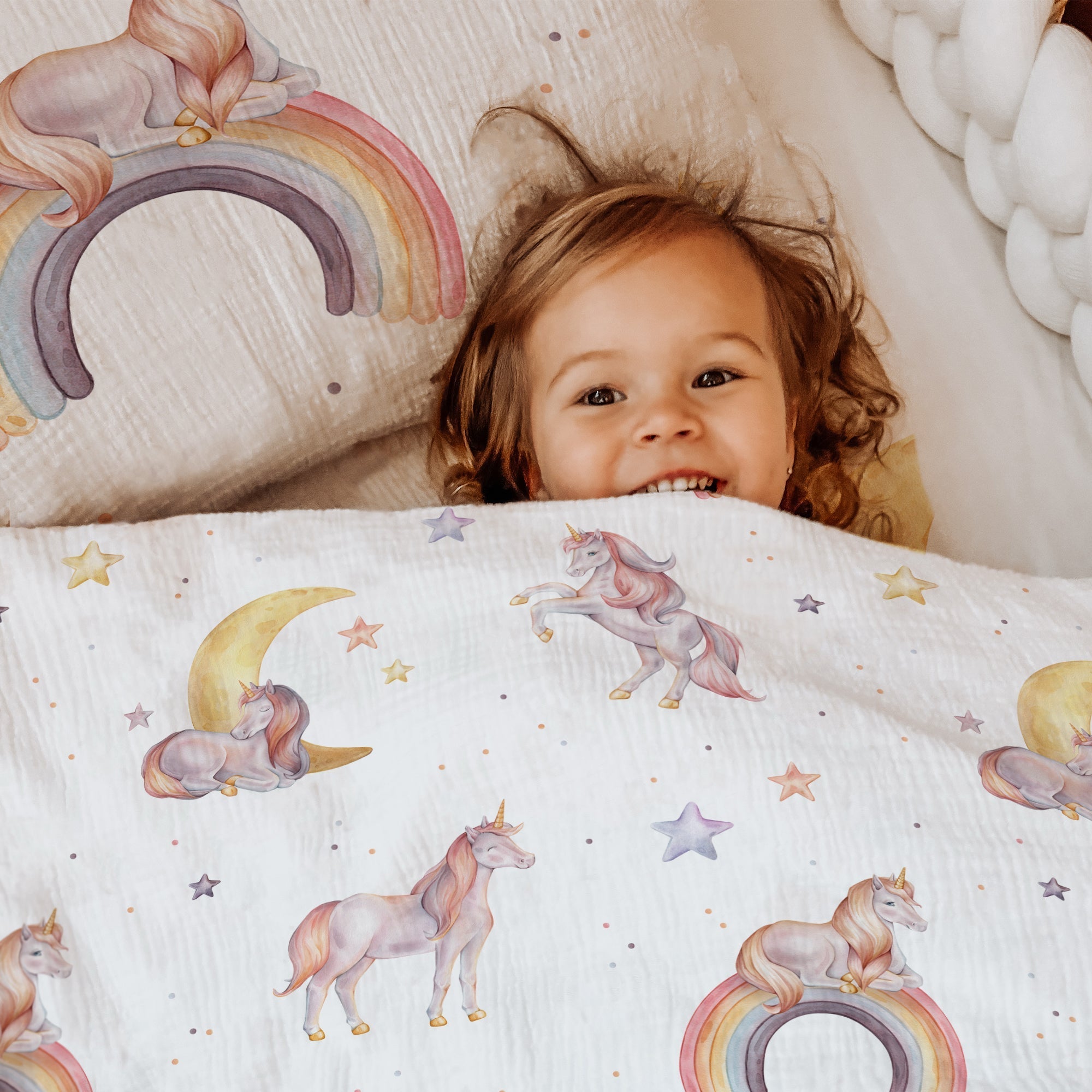 Regenbogen Einhorn Kinderbettwäsche