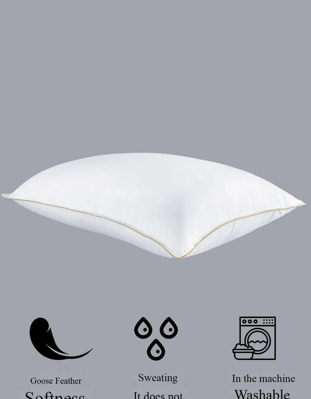 Waschbarer Kissen mit Gänsefedern, weich und schweißabsorbierend