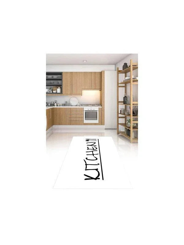 Waschbarer Küchenteppich mit 'KITCHEN'-Schriftzug, modernes Design für jede Küche