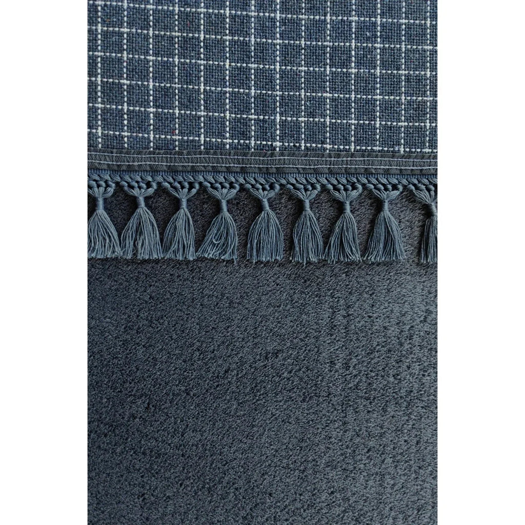 Waschbarer Teppich mit Karomuster und Fransen, ideal für moderne Wohnräume